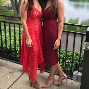 Lulu's One Wish Lace Midi Dress - Size S